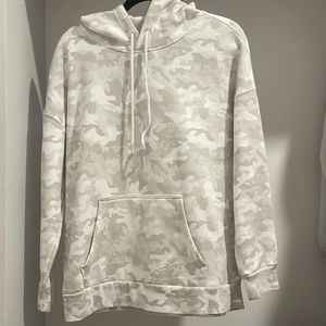 White camouflage lazy pants hoodie